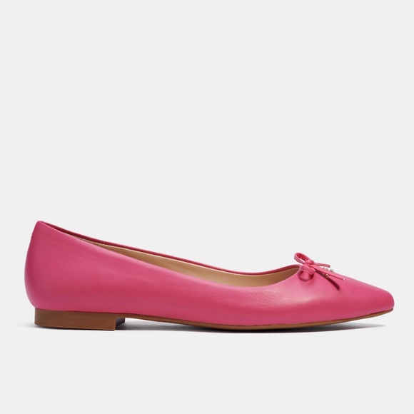 Coach Shoes - Coach pink leather Anabel ballet flats with coach logo on front NIB! 9.5